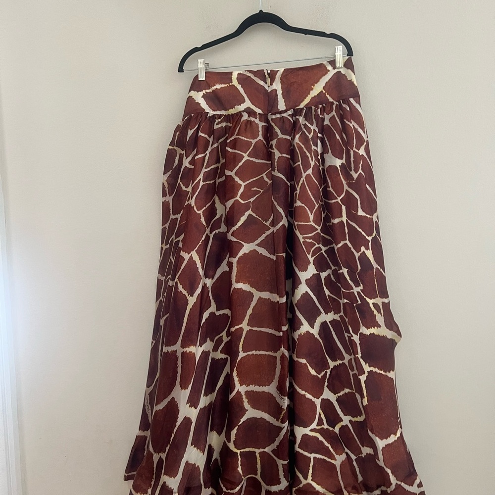 Roberto Cavalli A-Line silk Skirt in Brown and White Print - Picture 13 of 13